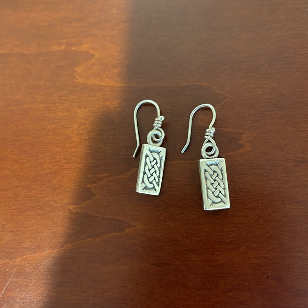 Sterling Silver Celtic Knot Earrings - 1 1/4” long - Picture 3 of 8